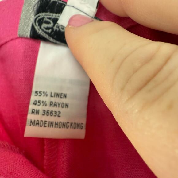 Vintage Stonebridge Women Linen Blend Pants Size 8P Straight Leg Beach Coastal - Picture 6 of 7